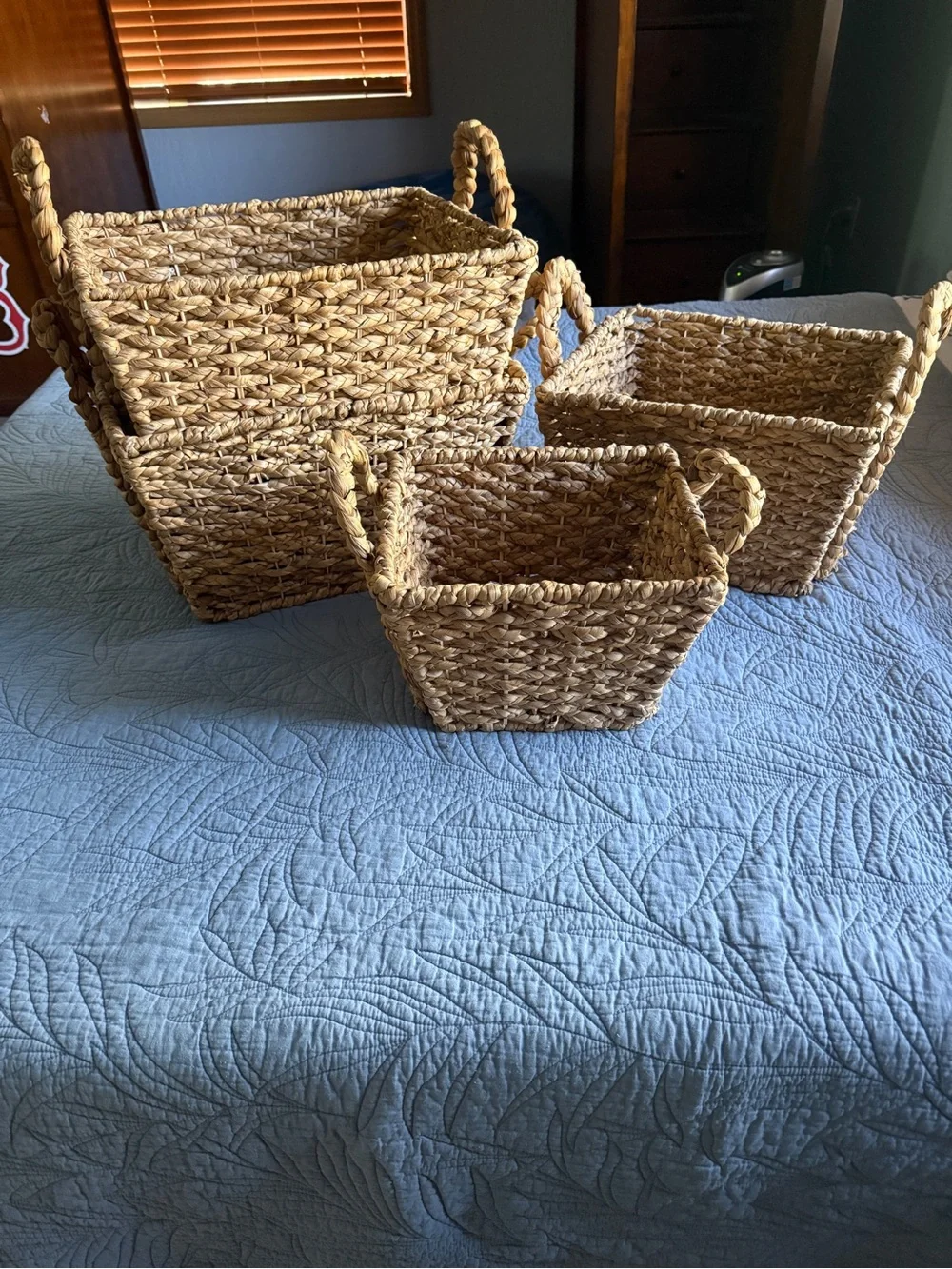Natural Woven Seagrass Storage Basket Set - Natural